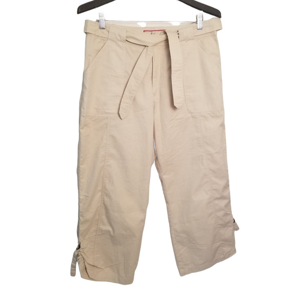 Caribbean Joe Khaki Women's Pants Size 12 Waist 34 Inseam‎ 23 in - Picture 1 of 12